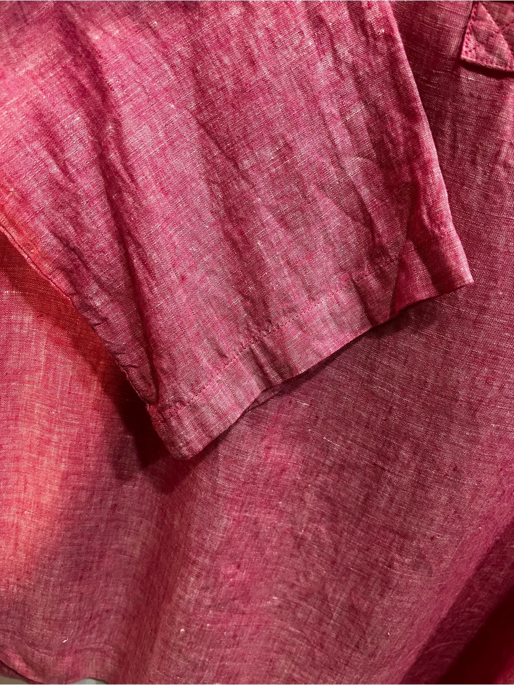 Tahari Linen Three Quarter Sleeve Heathered Pink V-Neck Tunic Blouse Size 1X - Picture 6 of 7